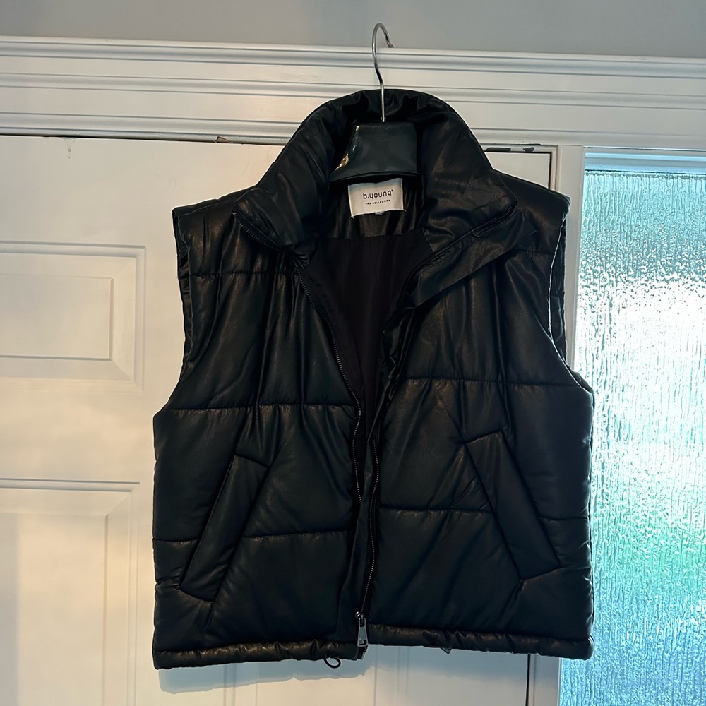 B Young Oversized Vegan Leather Vest